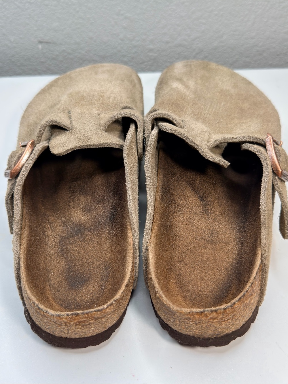 BIRKENSTOCK Boston Clogs Suede Taupe Brown Size EU 40 US 9 See Photos - Picture 6 of 7